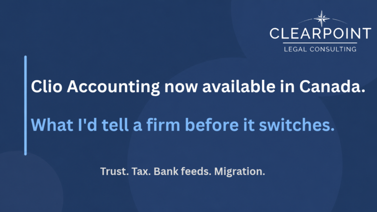 Clio Accounting now available in Canada.